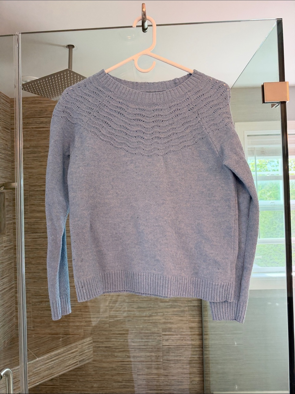 croft & barrow Light Blue Knit Yoke Crewneck Sweater